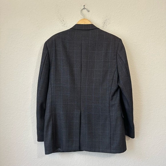 BURBERRY LONDON Mens Grey Houndstooth Plaid 3-Button Sport Coat USA MADE - Picture 7 of 13
